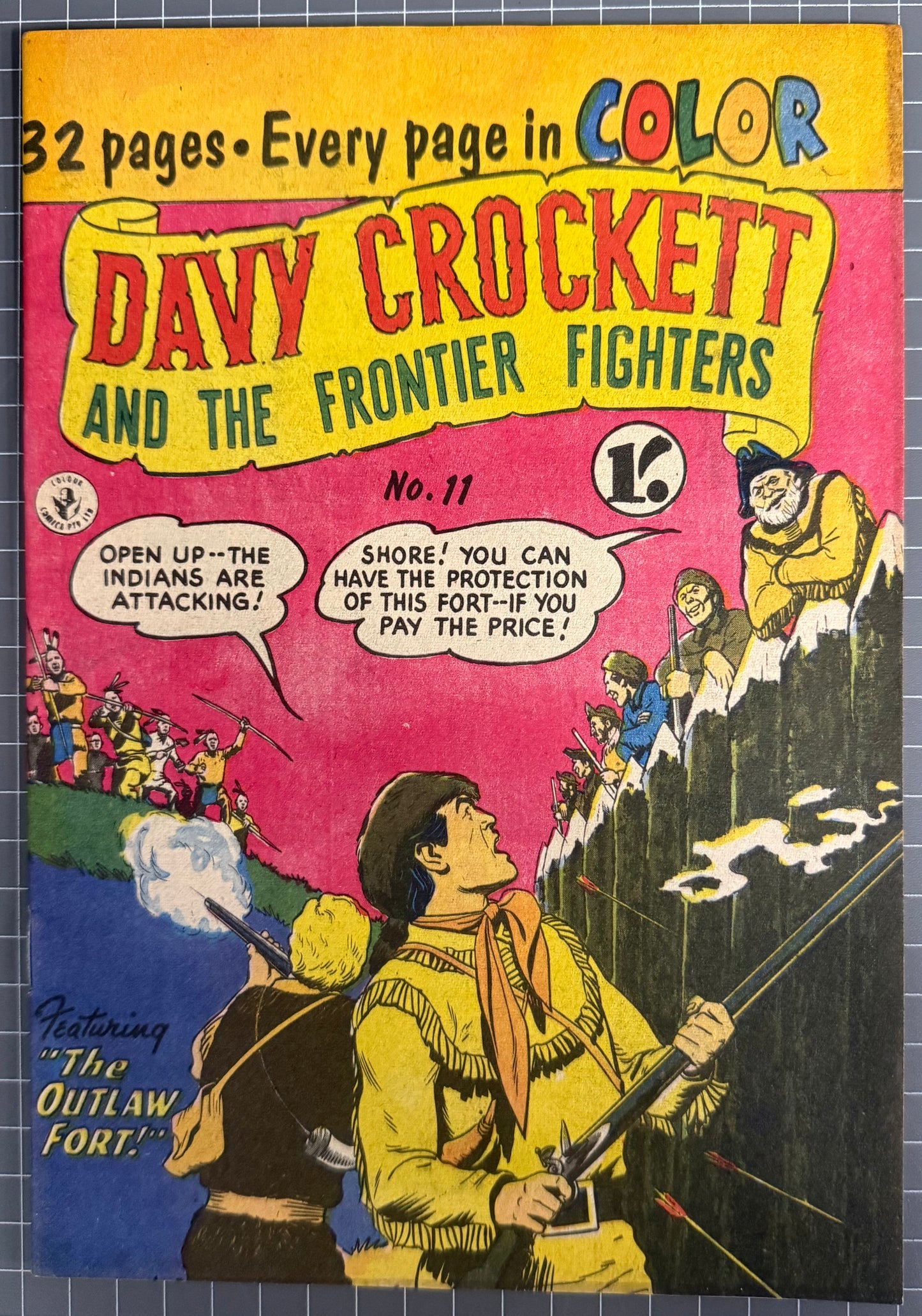 DAVY CROCKETT AND THE FRONTIER FIGHTERS #11 [COLOUR COMICS] AUSTRALIAN 1956