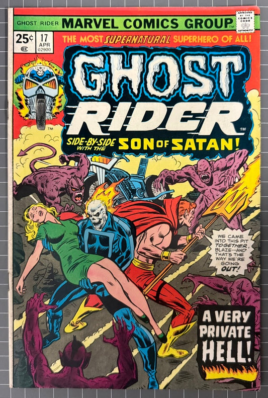 GHOST RIDER #17 [MARVEL COMICS] DIRECT 1976 FN-