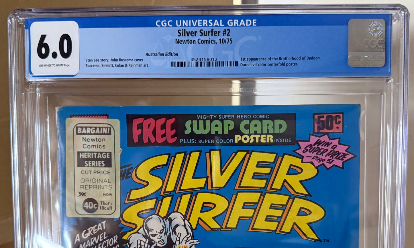 🔑 SILVER SURFER #2 CGC 6.0 + POSTER [NEWTON COMICS] AUSTRALIAN MARVEL 1975