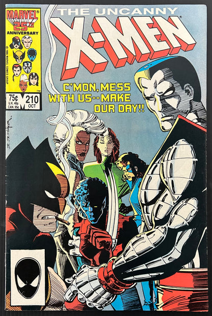 🔑 UNCANNY X-MEN #210 [MARVEL] DIRECT COMIC 1986 FN-
