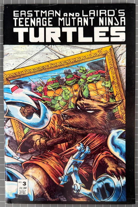 🔑 TEENAGE MUTANT NINJA TURTLES #3 (TMNT) [MIRAGE] 2ND PRINT COMIC 1988 FN/VF