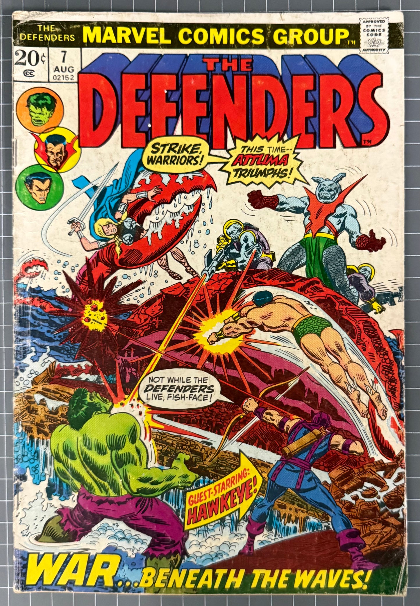 THE DEFENDERS #7 [MARVEL COMICS] DIRECT 1973 GD/VG