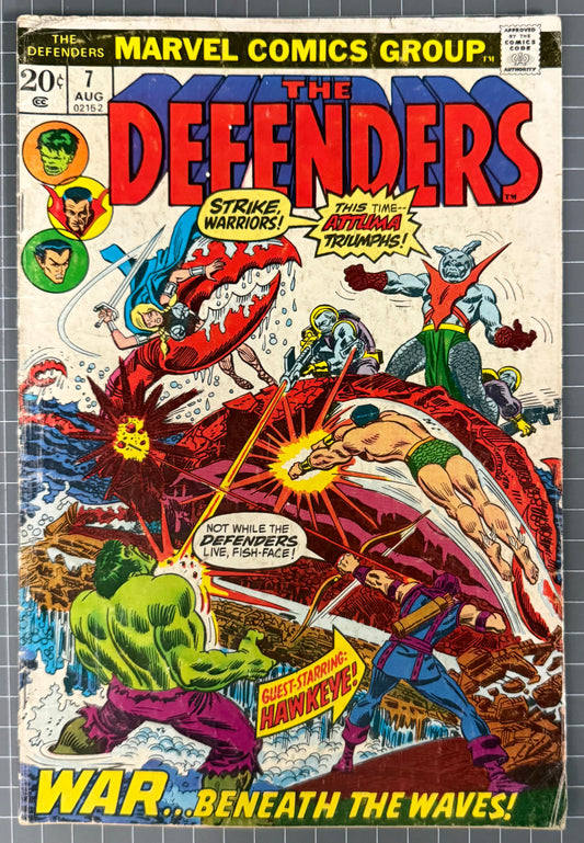 THE DEFENDERS #7 [MARVEL COMICS] DIRECT 1973 GD/VG
