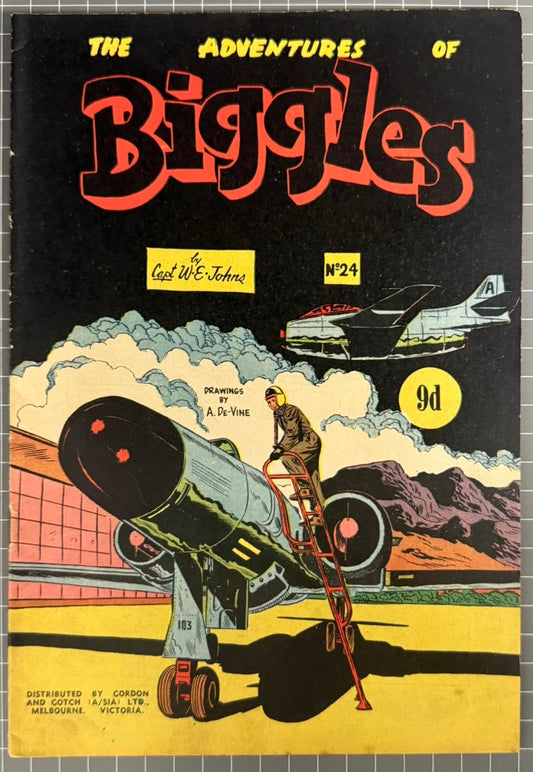 THE ADVENTURES OF BIGGLES #24 [ACTION COMICS] AUSTRALIAN *RARE* PRE-DECIMAL 1955