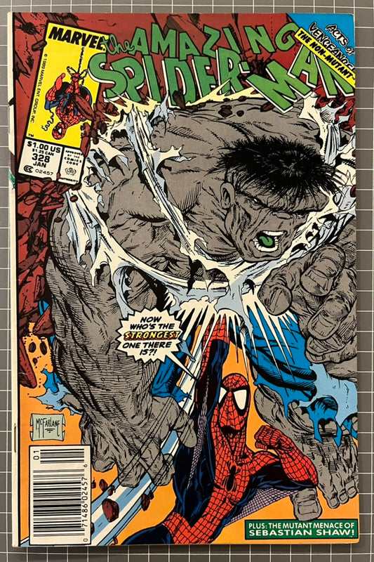 🔑 THE AMAZING SPIDER-MAN #328 [MARVEL COMICS] *TODD MCFARLANE COVER* 1990 FN+
