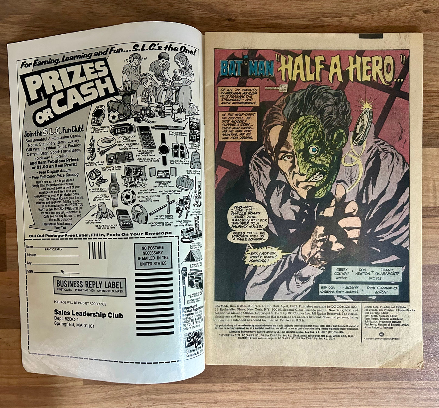 BATMAN #346 [DC COMICS] DIRECT 1982 FN-