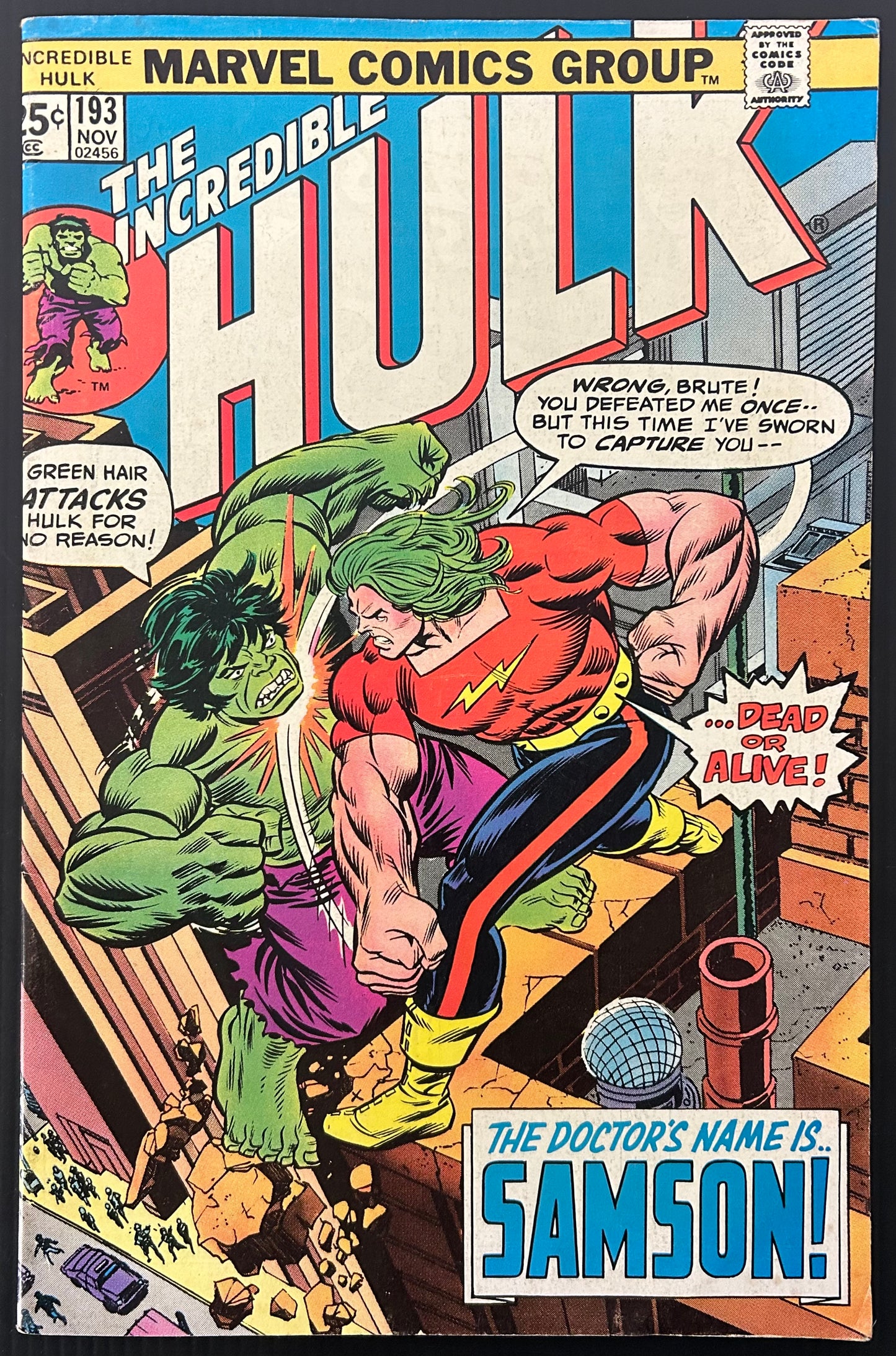 THE INCREDIBLE HULK #193 [MARVEL COMICS] DIRECT 1975 FN/VF