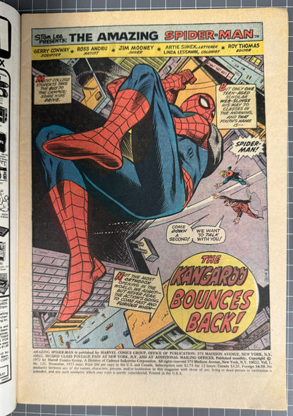 THE AMAZING SPIDER-MAN #126 [MARVEL COMICS] DIRECT 1973 FN/VF