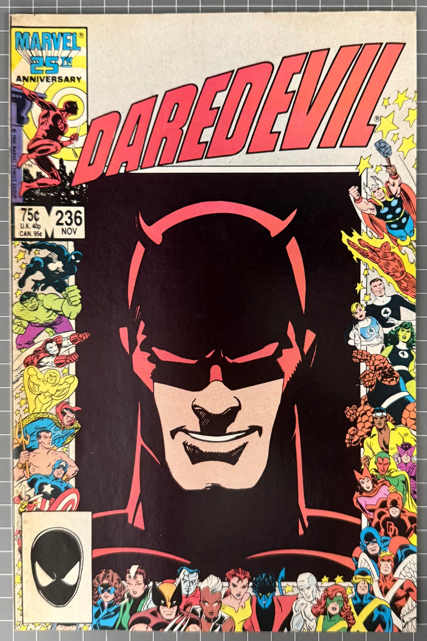 🔑 DAREDEVIL #236 [MARVEL COMICS] DIRECT *25TH ANNIVERSARY* 1986 FN/VF
