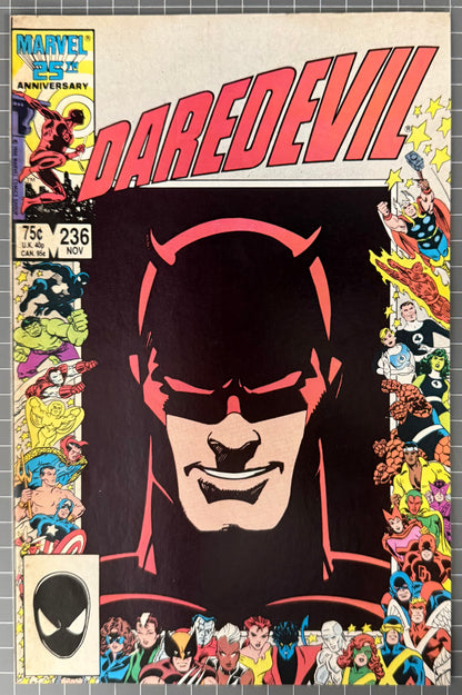 🔑 DAREDEVIL #236 [MARVEL COMICS] DIRECT *25TH ANNIVERSARY* 1986 FN/VF