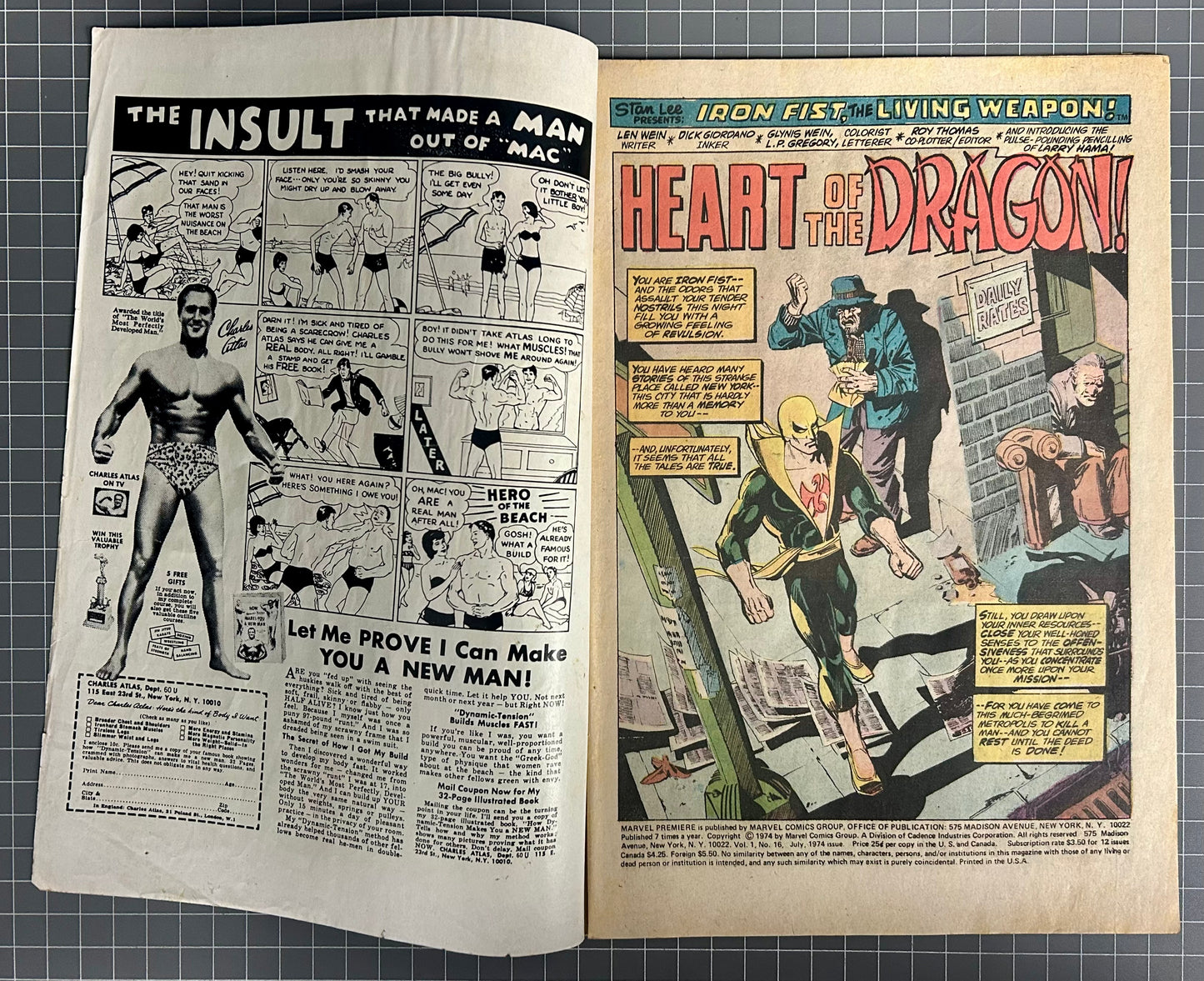 MARVEL PREMIERE #16 [MARVEL COMICS] DIRECT 1974 GD/VG