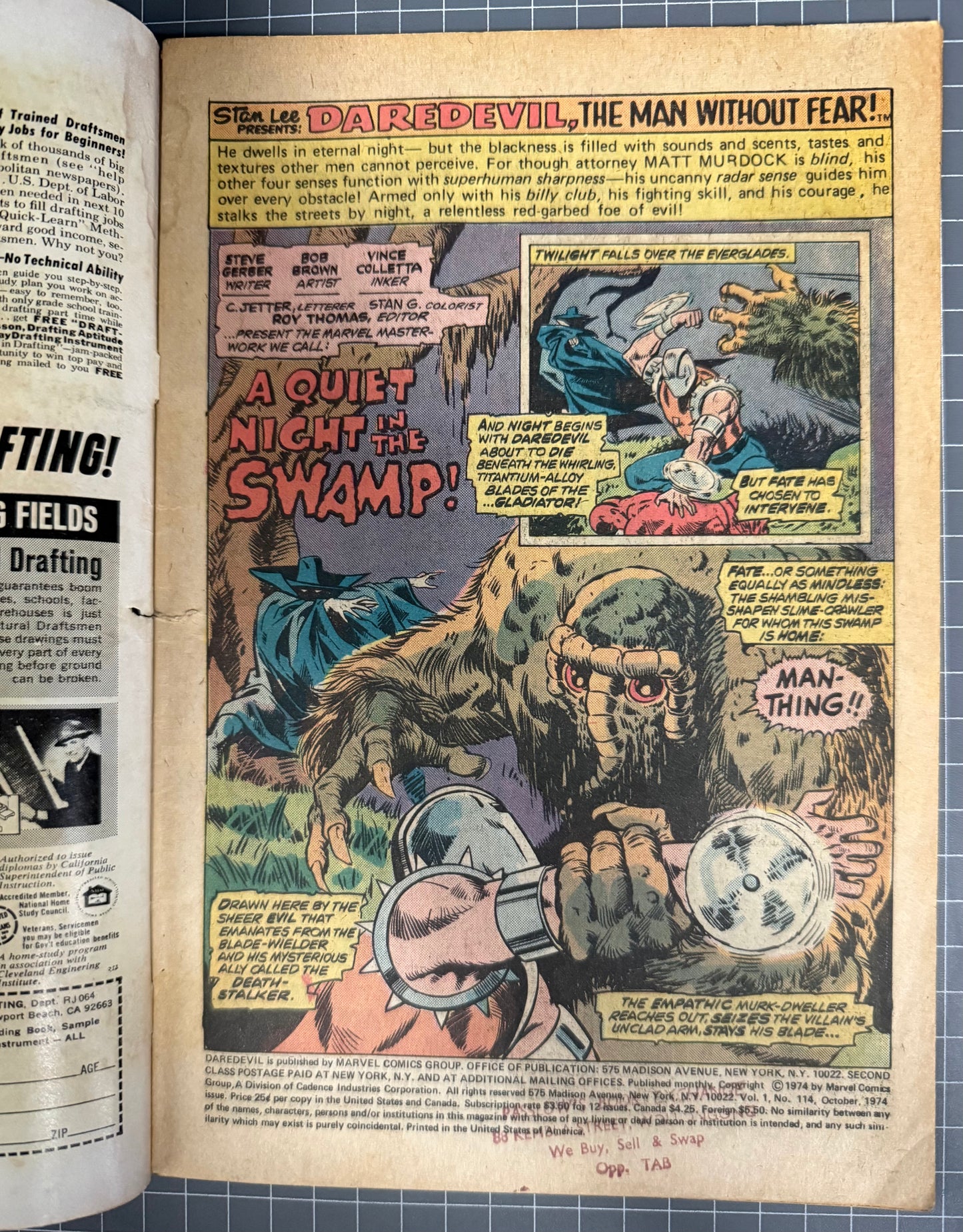 DAREDEVIL #114 [MARVEL COMICS] DIRECT 1974 GD+