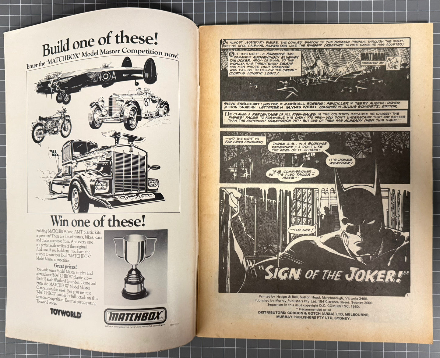 🔑 THE SIGN OF THE JOKER (MURRAY PUBLISHERS) AUSTRALIAN 96 PAGES COMIC 1982
