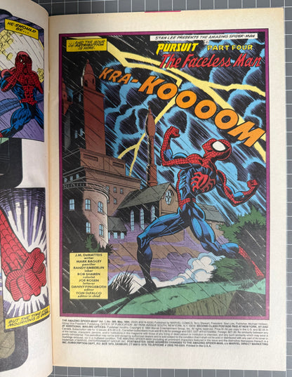 🔑 THE AMAZING SPIDER-MAN #389 [MARVEL COMICS] *CHAMELEON ORIGIN* 1994 VF-