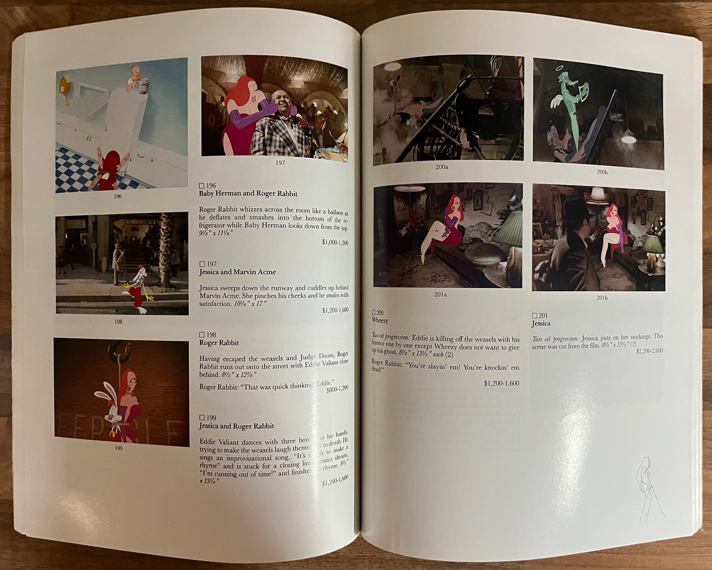 Sotheby's The Art of Who framed ROGER RABBIT Auction Catalogue New York  1989