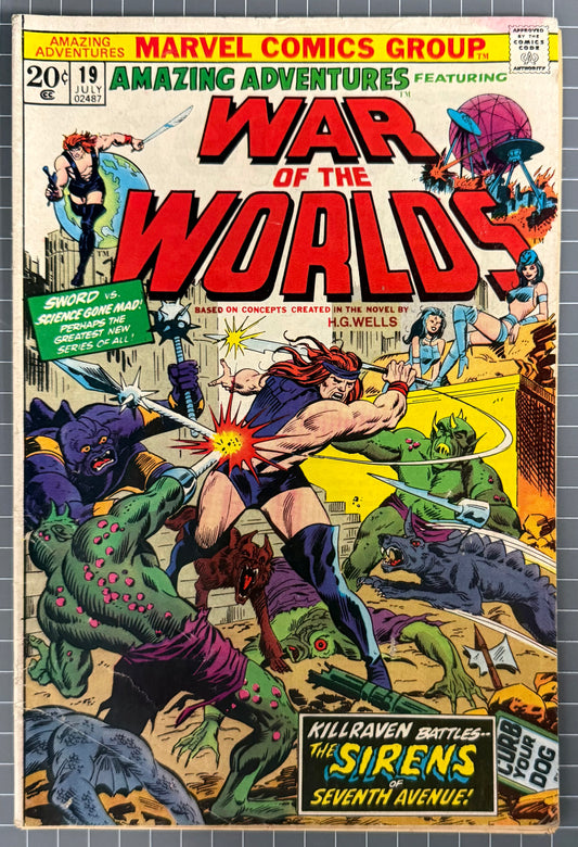 AMAZING ADVENTURES #19 [MARVEL COMICS] *WAR OF THE WORLDS* 1973 VG+