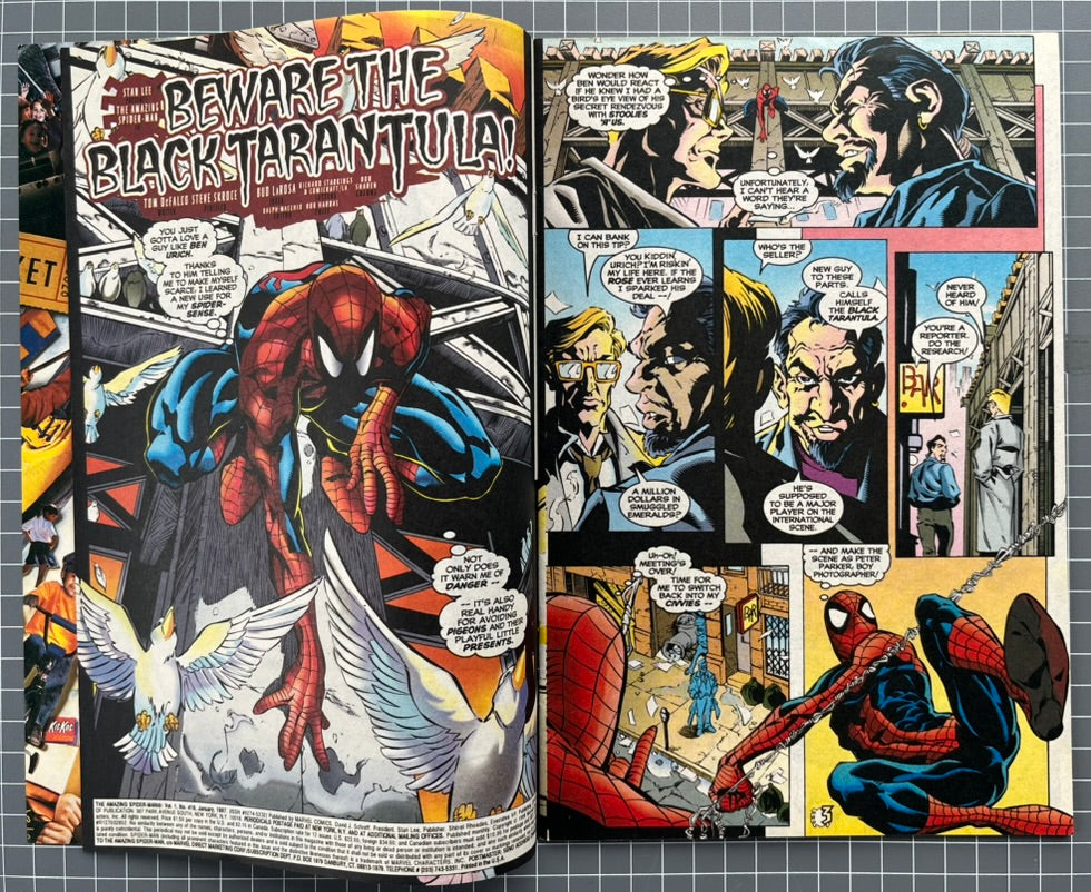 🔑 AMAZING SPIDER-MAN #419 [MARVEL COMICS] *1ST APP. BLACK TARANTULA* 1997 FN/VF