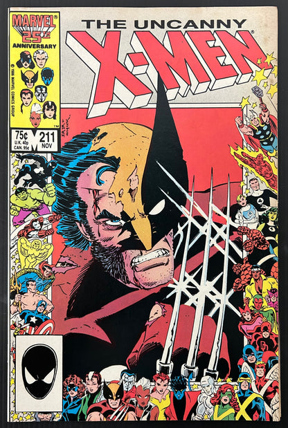 🔑 UNCANNY X-MEN #211 [MARVEL COMICS] DIRECT *1ST FULL TEAM APP. MARAUDERS* 1986 FN/VF