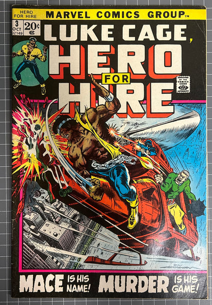 HERO FOR HIRE #3 [MARVEL COMICS] DIRECT 1972 FN+