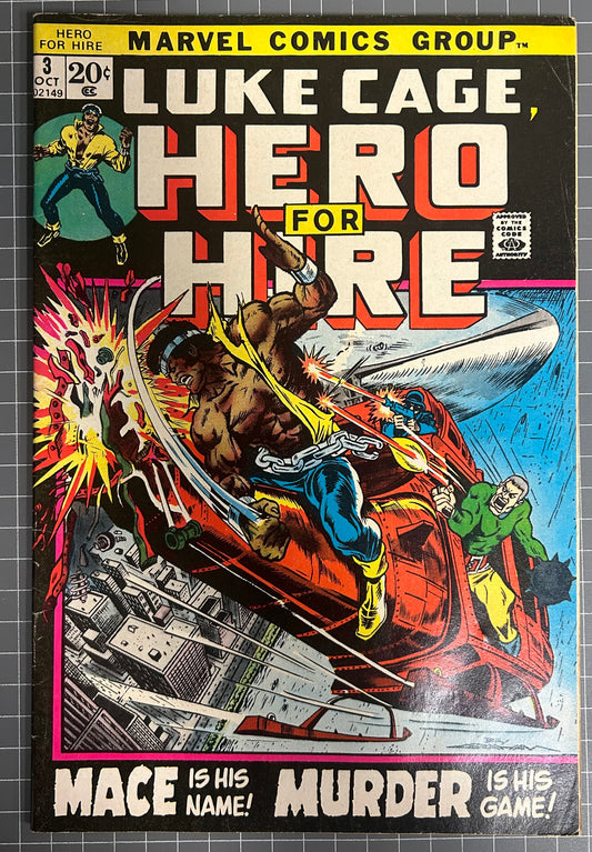 HERO FOR HIRE #3 [MARVEL COMICS] *LUKE CAGE* DIRECT 1972 FN+