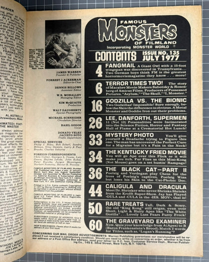 FAMOUS MONSTERS OF FILMLAND #135 [WARREN] HORROR MAGAZINE 1977 FN+