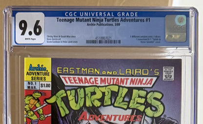 🔑 TEENAGE MUTANT NINJA TURTLES ADVENTURES #1 CGC 9.6 [ARCHIE COMICS] 1989