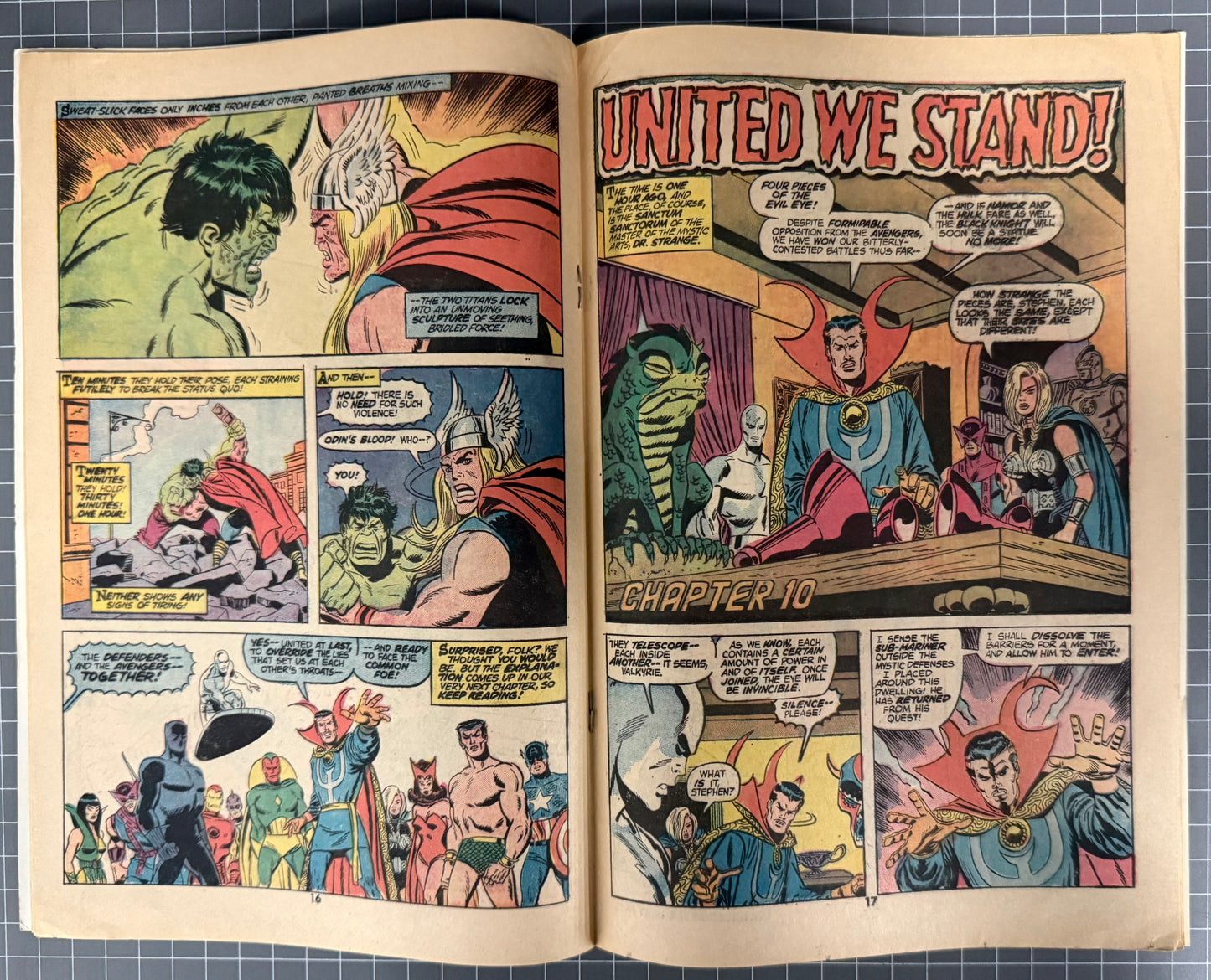 🔑 THE DEFENDERS #10 [MARVEL COMICS] DIRECT *HULK VS THOR* 1973 VG/FN