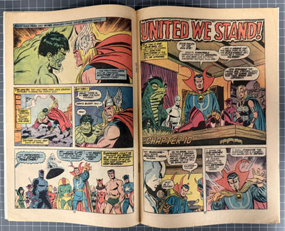 🔑 THE DEFENDERS #10 [MARVEL COMICS] DIRECT *HULK VS THOR* 1973 VG/FN