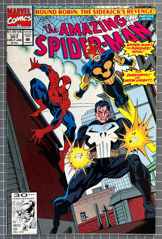 THE AMAZING SPIDER-MAN #357 [MARVEL COMICS] DIRECT 1992 FN/VF
