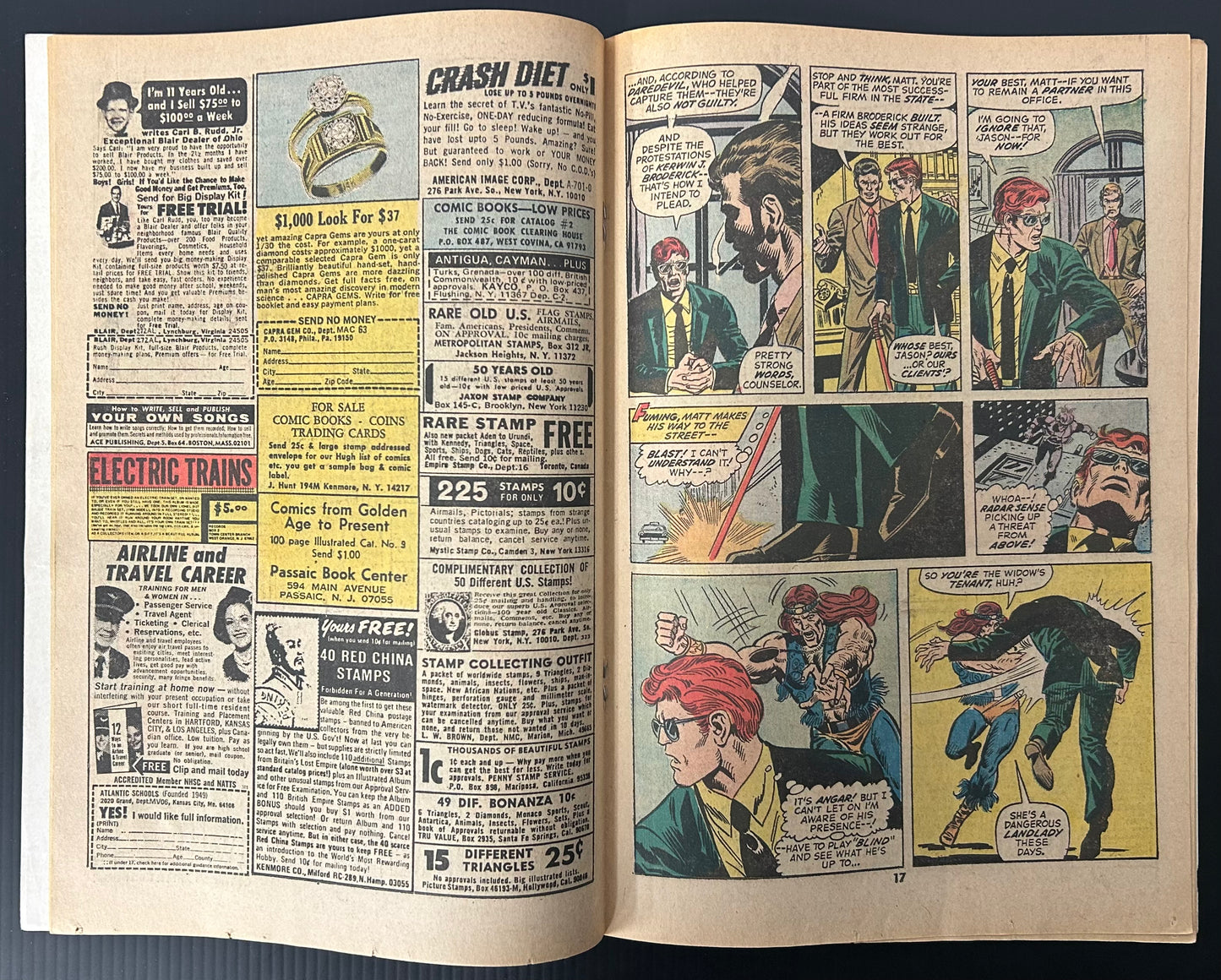 🔑 DAREDEVIL #101 [MARVEL COMICS] DIRECT *1ST APP. ANGAR* 1973 VG/FN