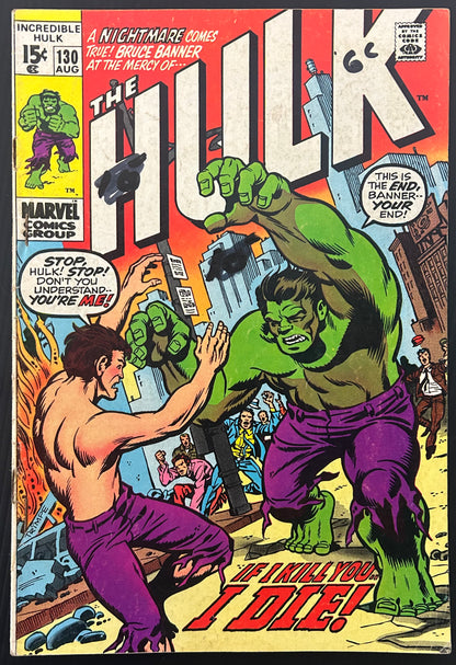 THE INCREDIBLE HULK #130 [MARVEL COMICS] DIRECT 1970 GD/VG