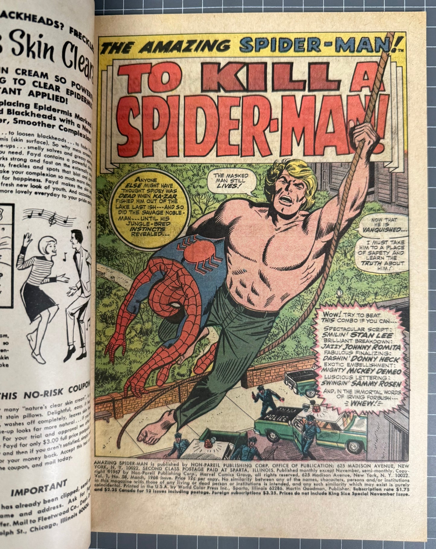 THE AMAZING SPIDER-MAN #58 (MARVEL) COMIC 1968 *JOHN ROMITA SR.* VG