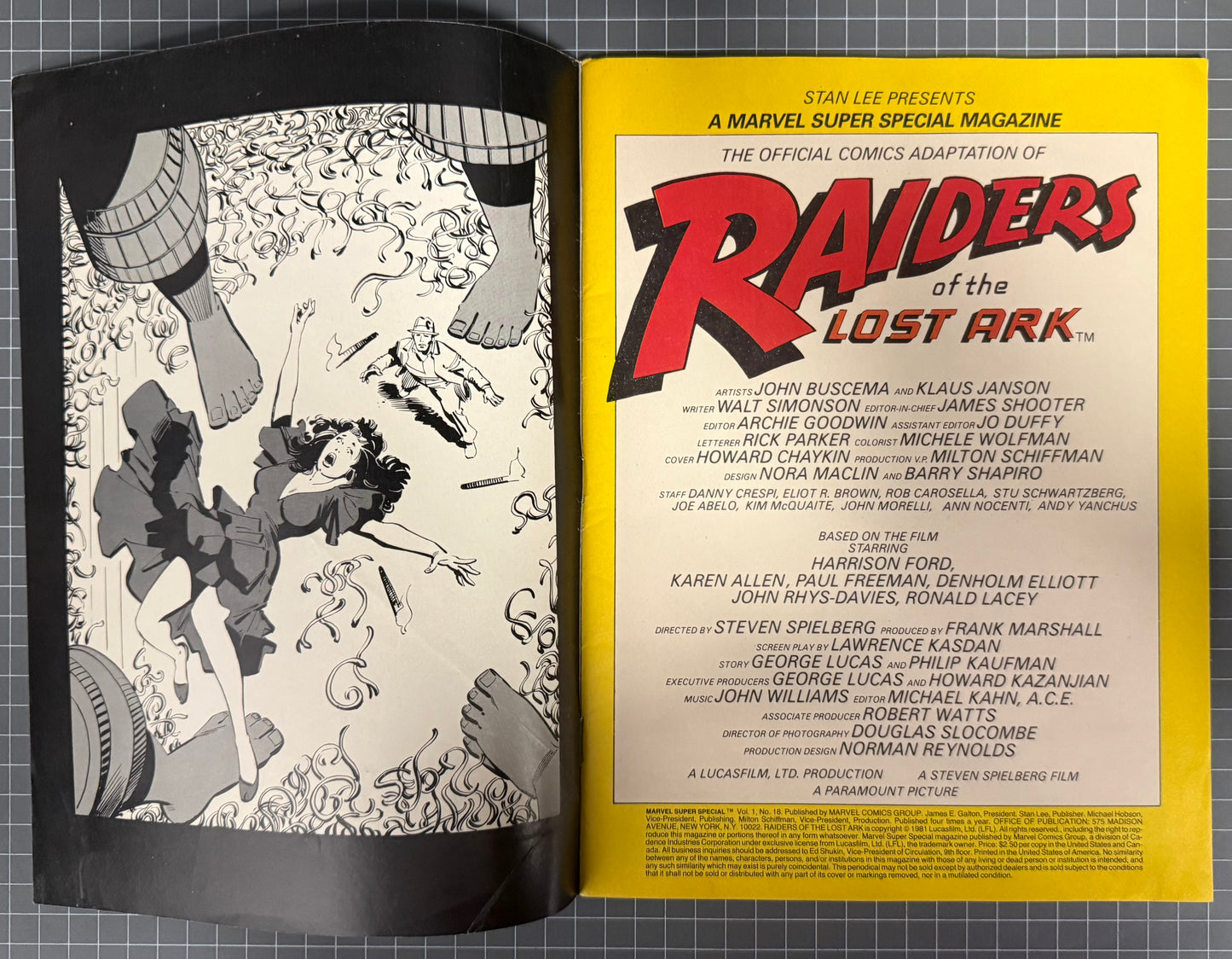 🔑 MARVEL SUPER SPECIAL #18: INDIANA JONES RAIDERS OF THE LOST ARK MAGAZINE 1981 VG