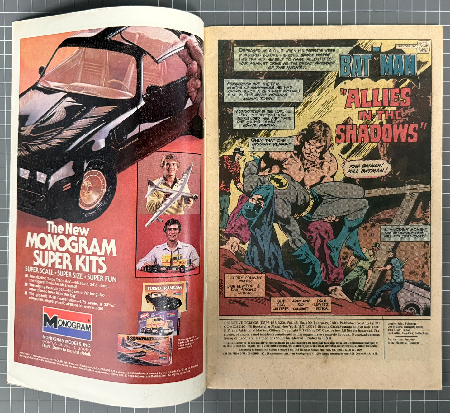 DETECTIVE COMICS #499 [DC COMICS] DIRECT *JIM APARO COVER* 1981 VF