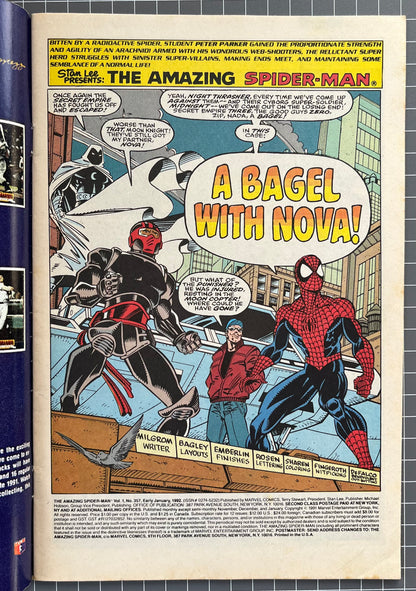 THE AMAZING SPIDER-MAN #357 [MARVEL COMICS] DIRECT 1992 FN/VF