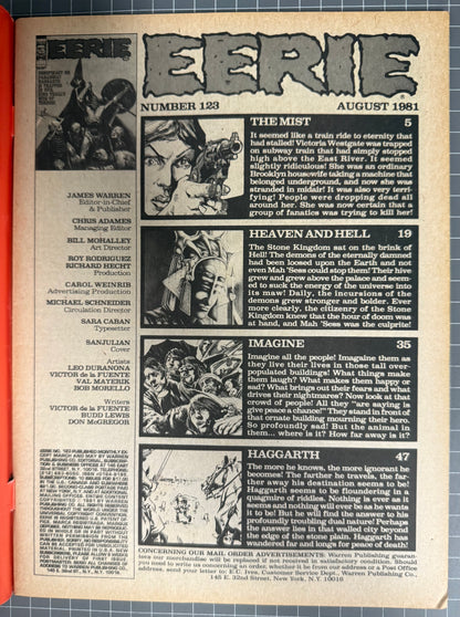 EERIE #123 [WARREN] HORROR COMIC MAGAZINE 1981 VF-