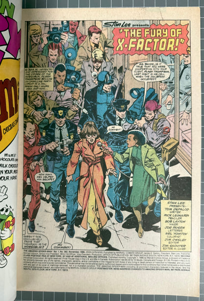 🔑 THE AMAZING SPIDER-MAN #282 [MARVEL COMICS] *25TH ANNIVERSARY FRAME* 1986 VF