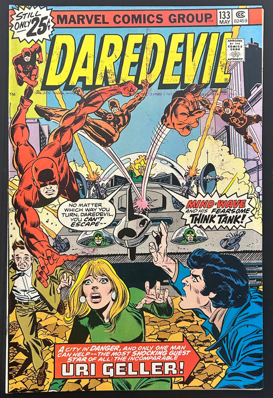 🔑 DAREDEVIL #133 [MARVEL COMICS] DIRECT *1ST APP. MIND-WAVE* 1976 FN