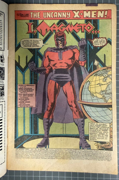 🔑 THE UNCANNY X-MEN #150 [MARVEL COMICS] *ORIGIN OF MAGNETO* DIRECT 1981 VG-