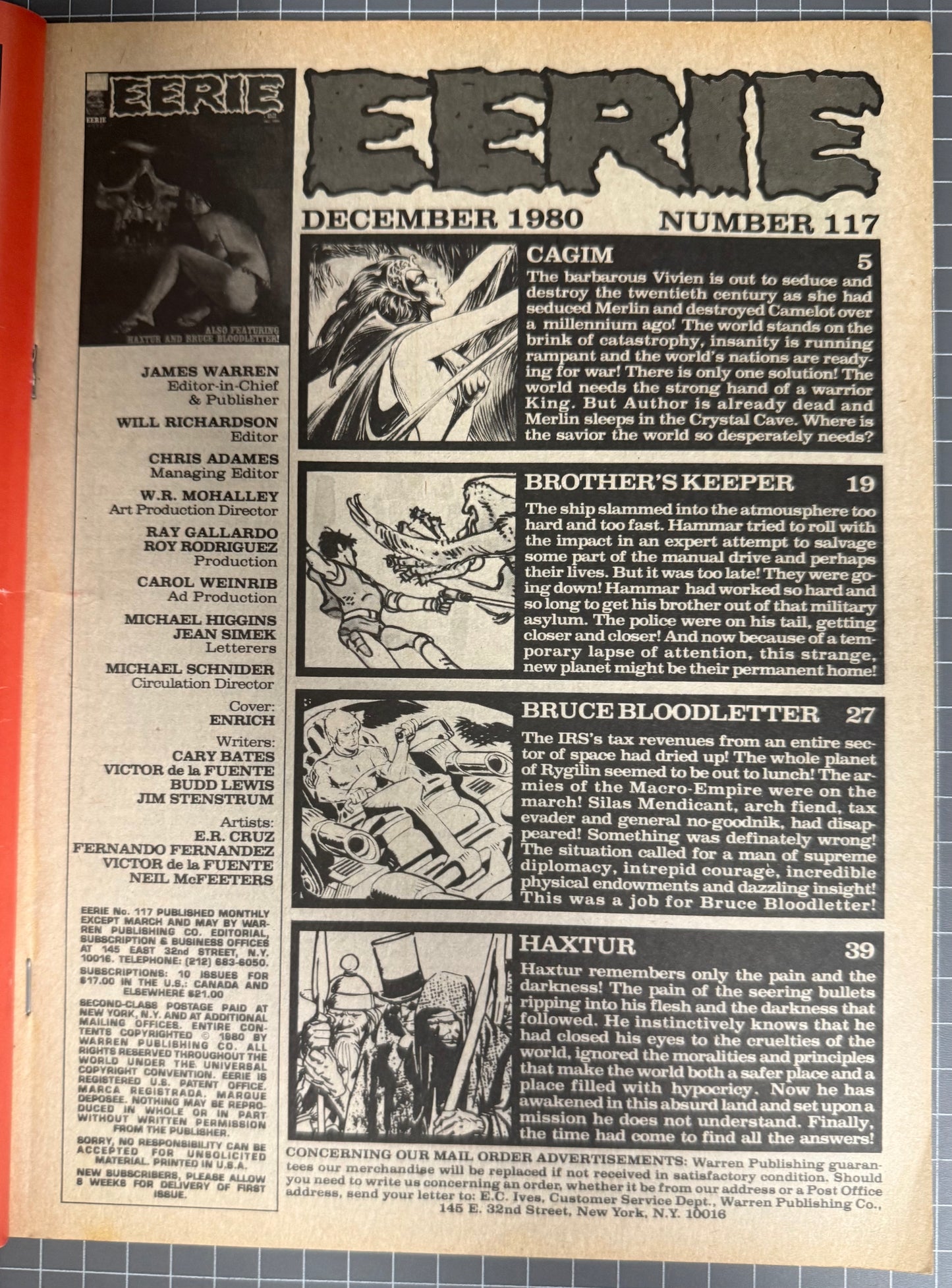 EERIE #117 [WARREN] HORROR COMIC MAGAZINE 1980 VG+