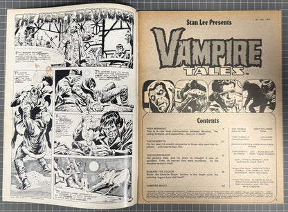 🔑 VAMPIRE TALES #8 [MARVEL] 1ST SOLO STORY BLADE* HORROR MAGAZINE 1974 FN