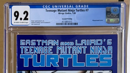 🔑 TEENAGE MUTANT NINJA TURTLES #7 CGC 9.2 (TMNT) [MIRAGE] 2ND PRINT COMIC 1986
