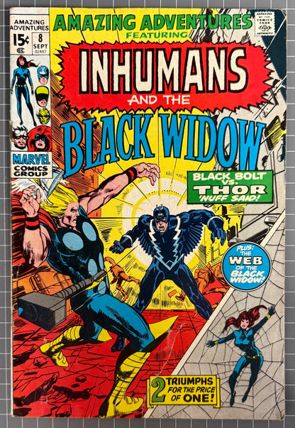 AMAZING ADVENTURES #8 [MARVEL COMICS] *INHUMANS & BLACK WIDOW* 1971 GD+