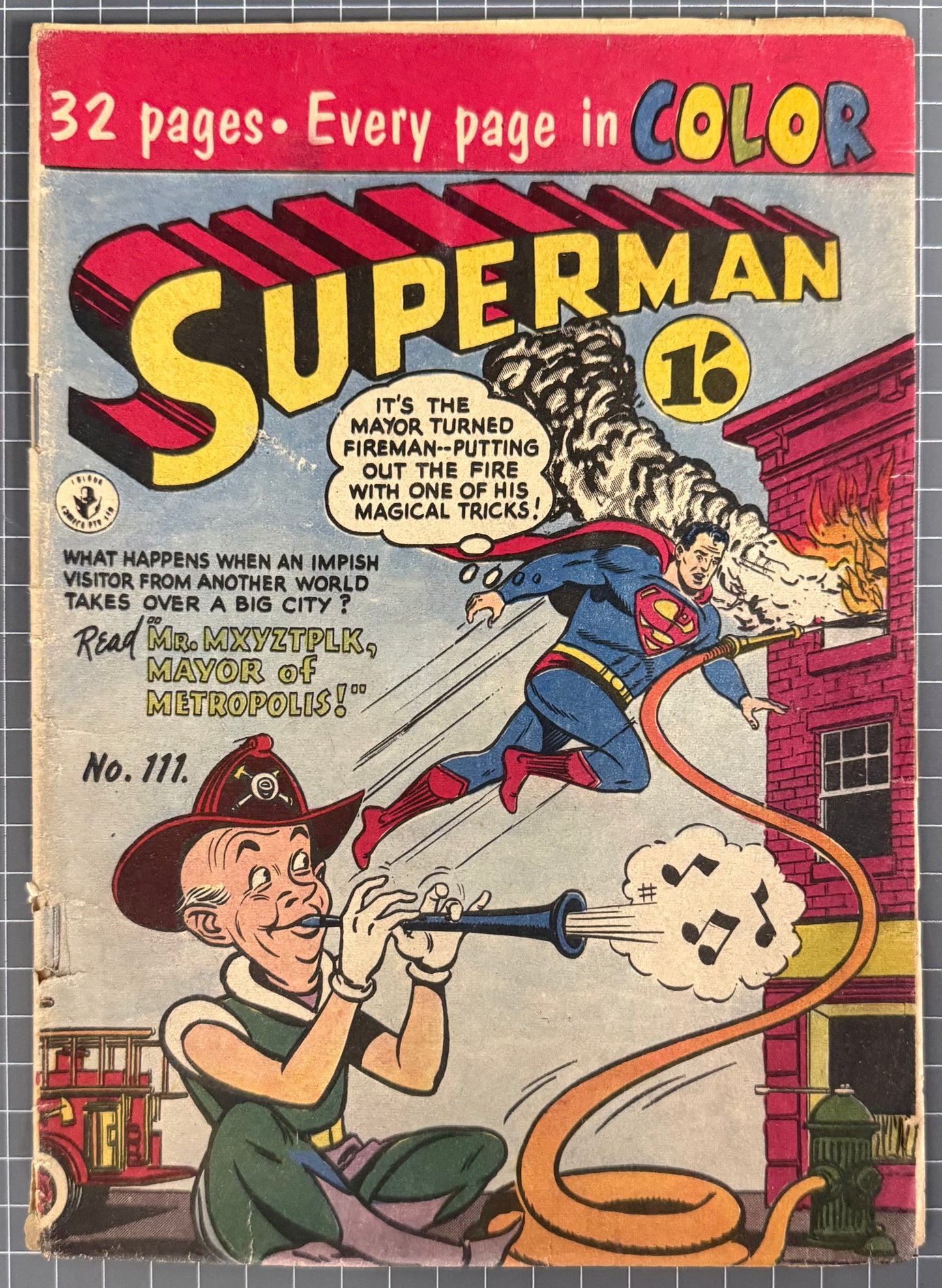 SUPERMAN #111 [COLOUR COMICS] AUSTRALIAN PRE-DECIMAL *SCARCE* 1956