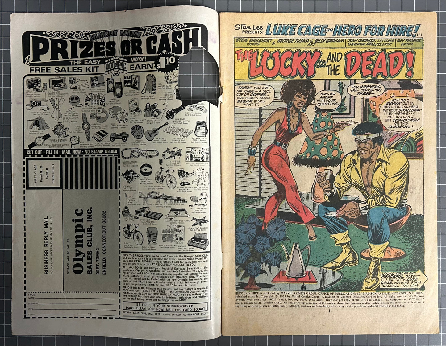 HERO FOR HIRE #10 [MARVEL COMICS] DIRECT 1973 FN-