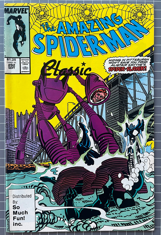 🔑 THE AMAZING SPIDER-MAN CLASSIC #292 [MARVEL SO MUCH FUN] COMIC *SCARCE* 1987 VF