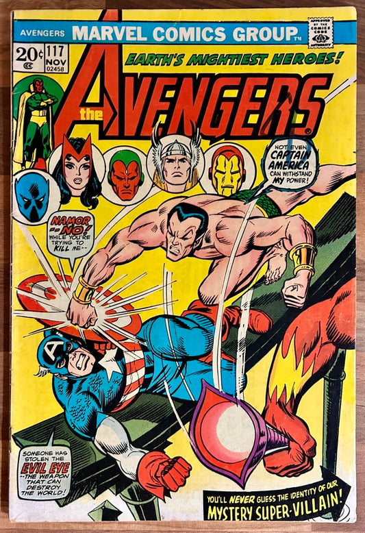 🔑 THE AVENGERS #117 [MARVEL COMIC] *AVENGERS/DEFENDERS WAR* 1973 VG+