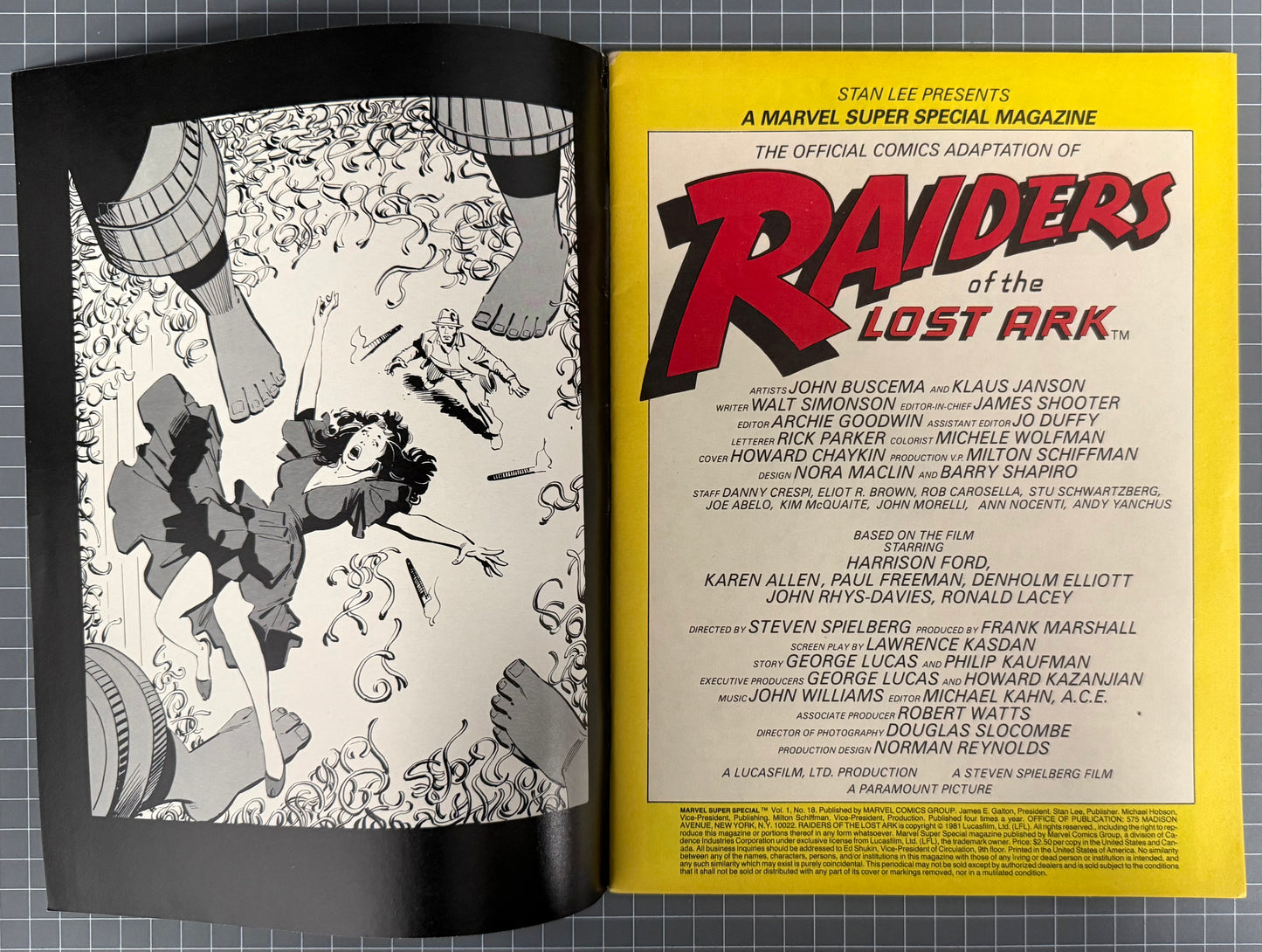 🔑 MARVEL SUPER SPECIAL #18: INDIANA JONES RAIDERS OF THE LOST ARK MAGAZINE 1981