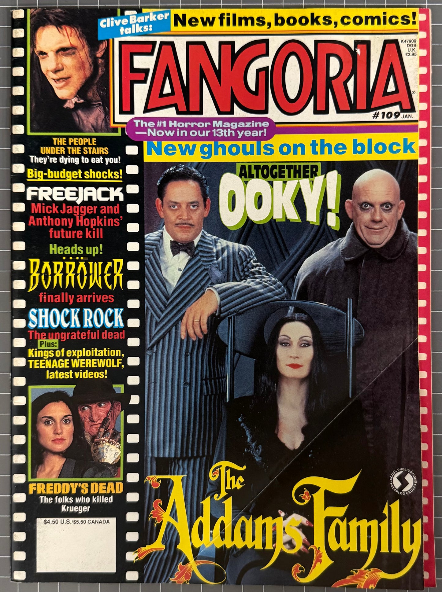FANGORIA VOL. 1 #109 + POSTER [STARLOG / O'QUINN] HORROR MAGAZINE 1992