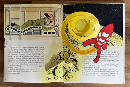 HERGE THE ADVENTURES OF TINTIN EXPLORERS ON THE MOON POP-UP BOOK 1992 1st HC *RARE*